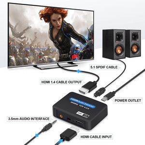 4K for H DMI Audio <strong>Splitter</strong>/Converter with Remote Control <strong>Output</strong> Fiber Optic Stereo 1080P/4KX2K60HZ Display Function