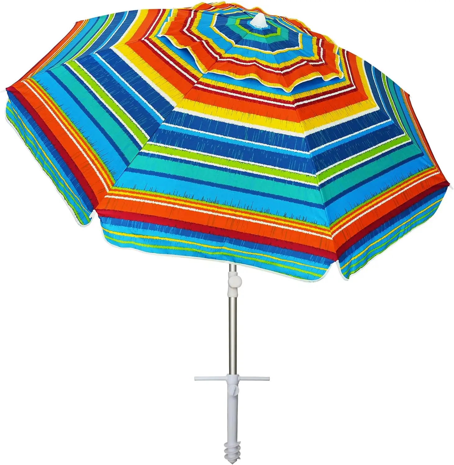 Customized exclusive printing private label Bali white stripe modern outdoor patio decoration UV summer windproof parasol