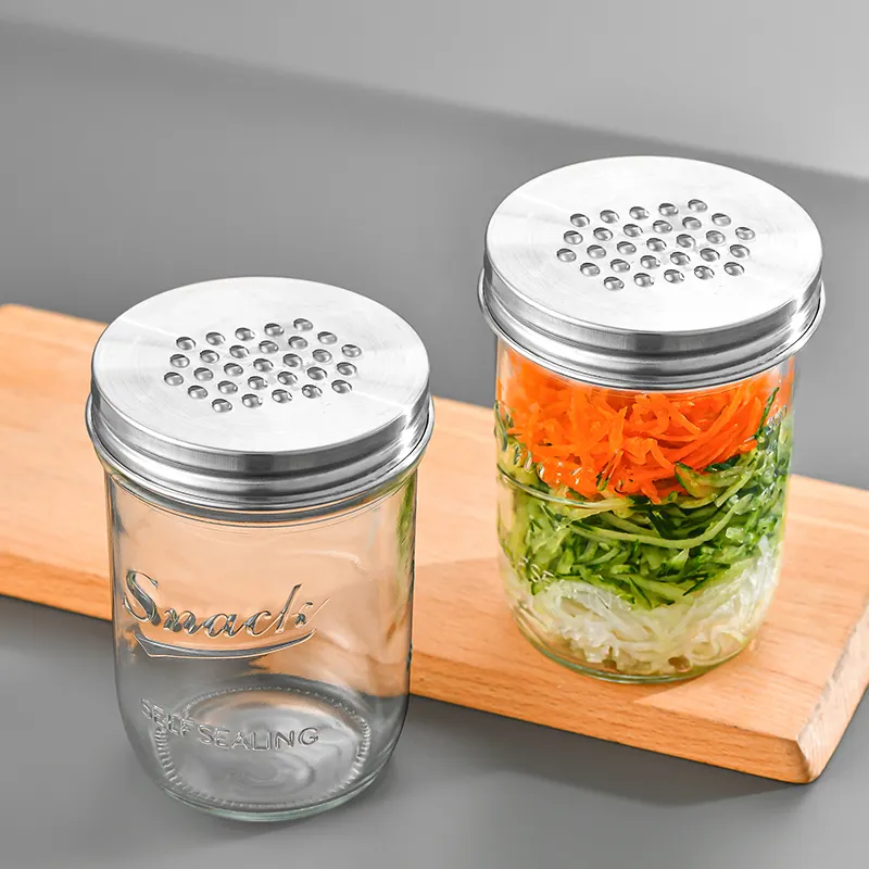 Paslanmaz çelik delik kapak sebze kavanoz salata sebze için cam turşu kavanozu gıda sınıfı cam kavanozlar