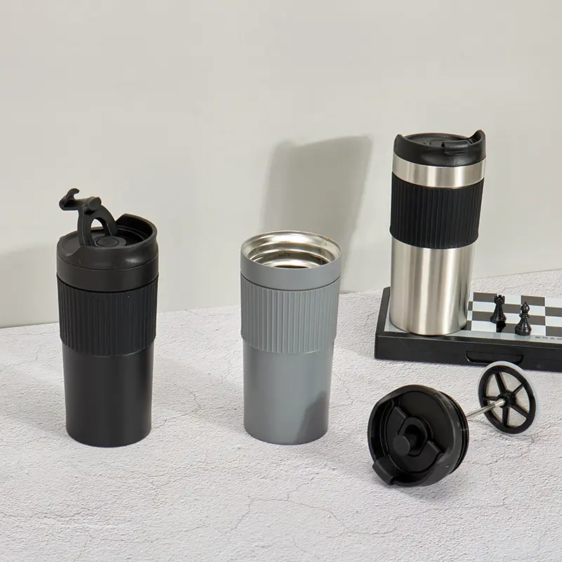 Tragbare doppelwandige 304 Edelstahl Travel Vacuum Insula ted Wieder verwendbare French Presses Cup Kaffee becher