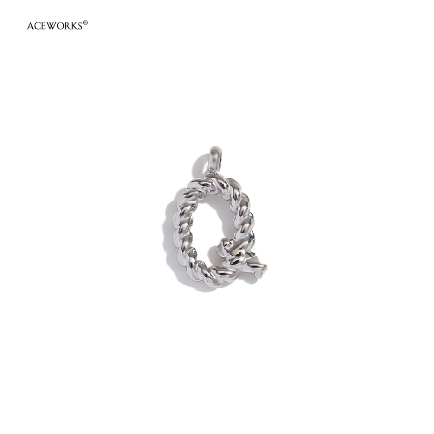 Mini Twisted Letter Pendant-Steel Color-Q