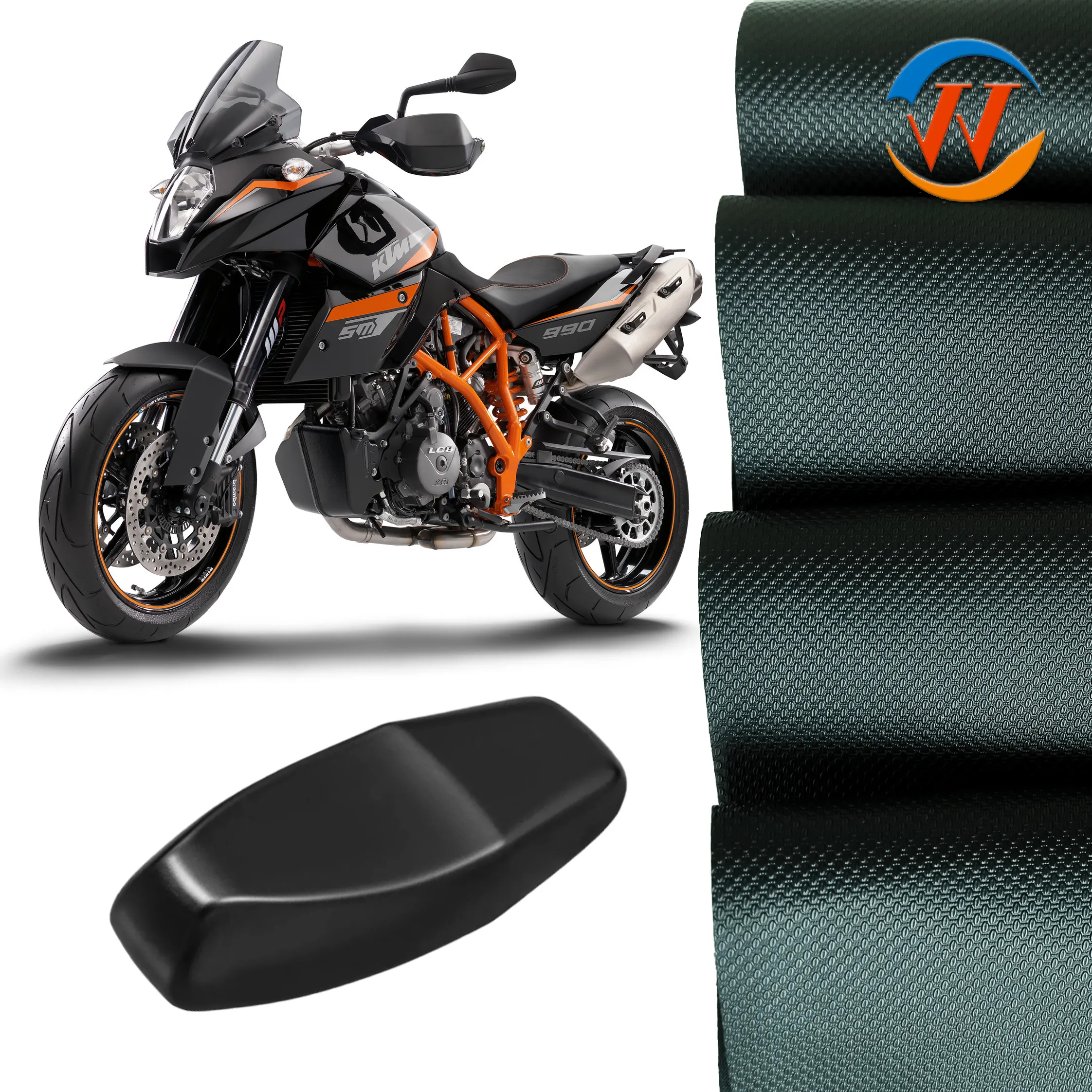 Schwarzes PVC-Motorrad-Sitzkissen leder, hochwertiges Motorrad-Sitzkissen leder ist nicht leicht zu brechen