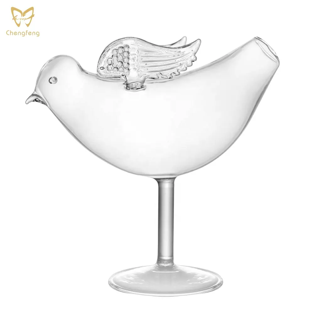 Einzigartige vogel form cocktail glas mit flügel, vogel geformt stammten hand geblasen cocktail glas