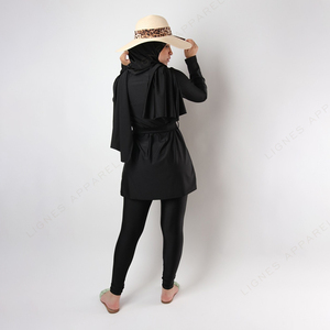 Customizable Muslim Women <strong>Burkini</strong> Three Piece Swimsuit Solid Color Modest Muslim Swimwear Islamic Muslim Swimsuit - Product Image 4