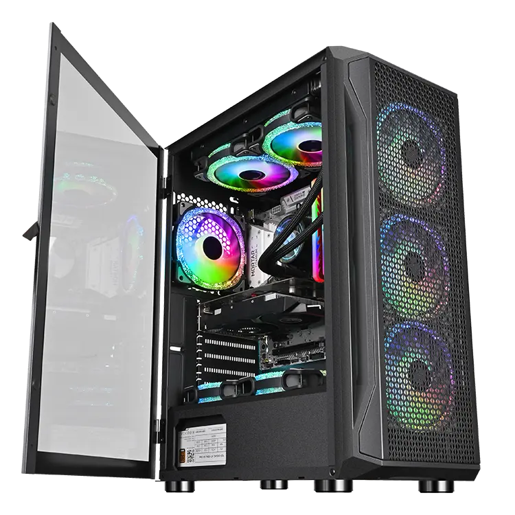 2024 Neues Design Mittlerer Turm Etax Atx Micro Atx Itx PC-Tui Rgb Lüfter weiße Farbe Gaming Desktop-Computerschrank im Großhandel