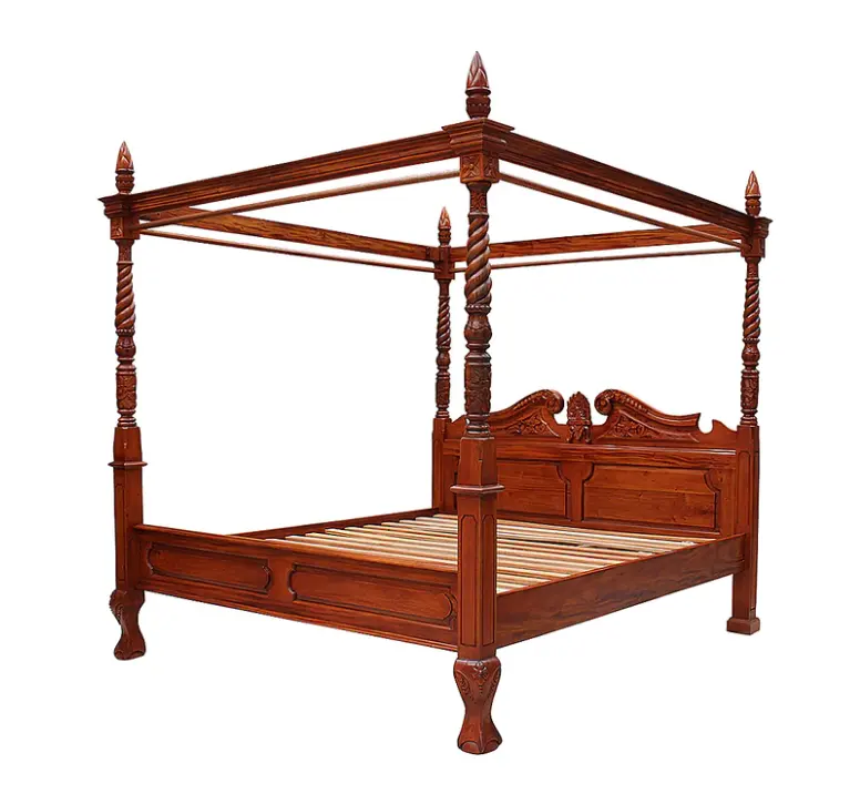 سرير أمريكي عالي الجودة بتصميم عتيق مريح وناعم سرير الملك والملكات بأربعة ملصقات لهودسون