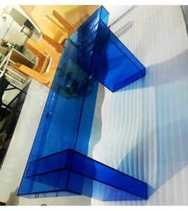 Escritorios de oficina en casa Mesa de ordenador de mármol Rectangular Oficina Escritorio de acrílico azul - Product Image 6