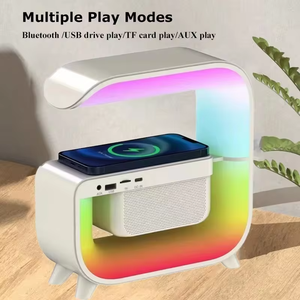 G3 Multi-Function Wireless Speaker com carregamento rápido sem fio Wake-Up Lights & Rainbow piscando lâmpada Plays Music