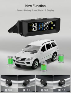 Sistema de control de presión de neumáticos TPMS para coche, carga Solar, pantalla LCD Digital HD, alarmas automáticas, sensores externos inalámbricos TPMS - Product Image 5