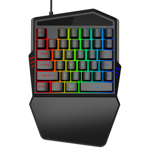 Honcam una mano tastiera Gaming RGB retroilluminato 35 tasti portatile Mini tastiera di gioco ergonomico Controller di gioco per PC Gamer - Product Image 6