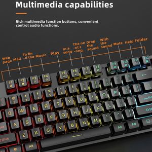 Jertech-Alfombrilla de ratón personalizada con retroiluminación LED RGB para juegos, juego de ordenador 4 en 1 con teclado y ratón - Product Image 5