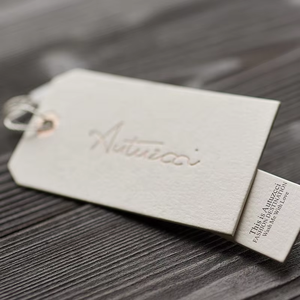 <strong>High</strong> <strong>Quality</strong> Custom Die Cut <strong>String</strong> Style Hang Tag Reusable Embossed Eyelet Paper Tag with Logo for Clothing &amp; Shoes Bags - Product Image 4