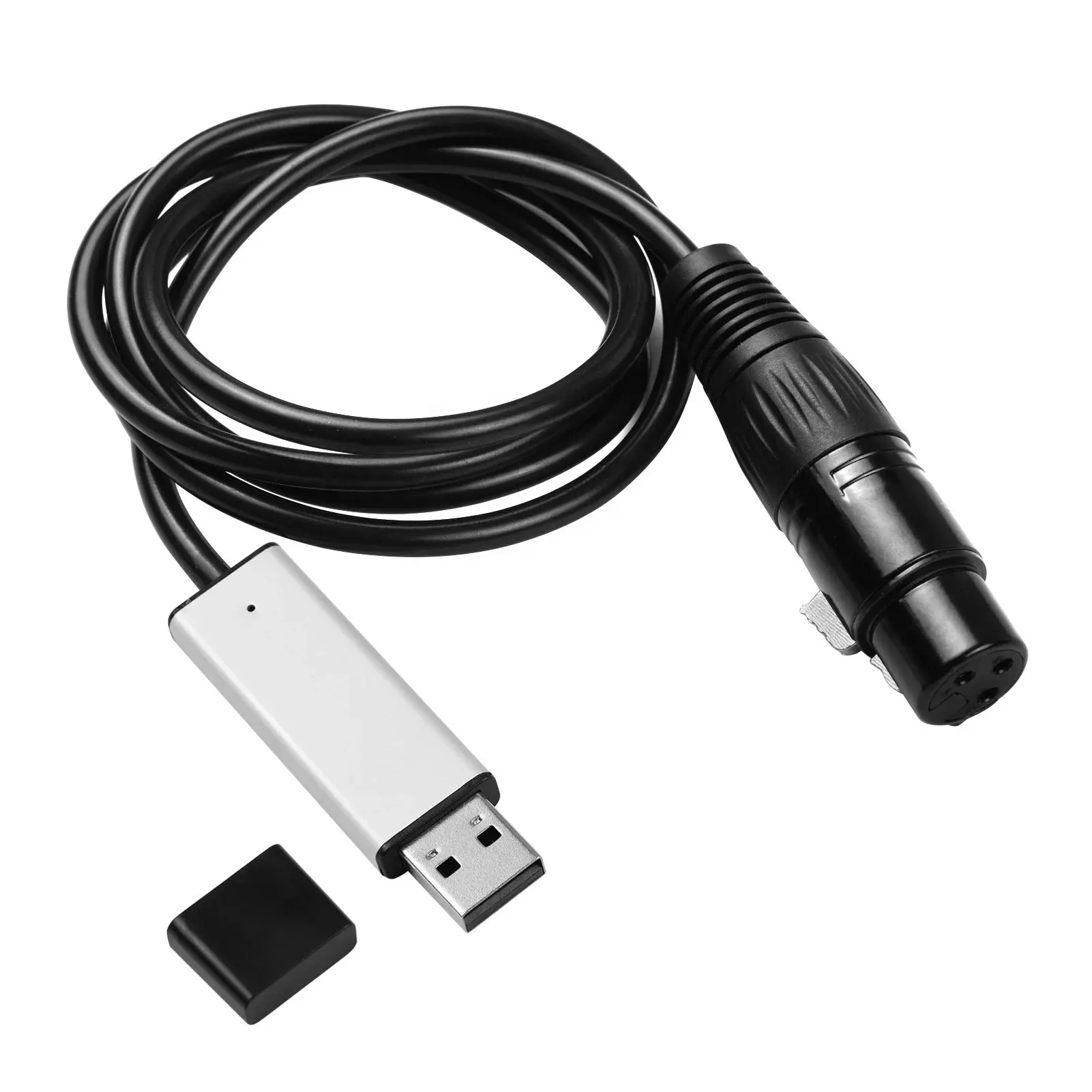 Adaptador de interfaz USB a DMX, 180cm de longitud, LED DMX512, estudio, ordenador, PC, cabezal móvil, iluminación de escenario, regulador de intensidad