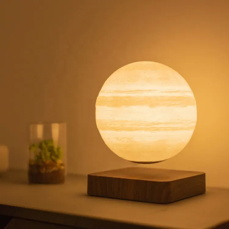 Lampe LED magnétique flottante pour la chambre de bébé ou enfant, avec 3 couleurs changeantes, idéal pour une Table de chevet ou d'appoint, pile de lune, design créatif