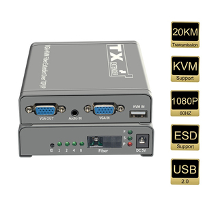 VGA KVM光纤交换机扩展器20公里，超过TCP IP LC SC光纤USB 2.0 KVM共享键盘鼠标交换机，用于PS4 DVD监视器 - Product Image 2