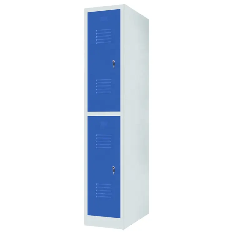 Вертикальный 2-уровневый стальной шкафчик 2-дверный металлический шкафчик для тренажерного зала с замком металлический шкафчик для одежды Школьный шкафчик