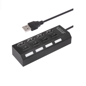Usb hub şarj cihazı bağımsız güç anahtarı düğmesi usb 2.0 4 port hub şarj masaüstü dizüstü bilgisayar uzatma - Product Image 1