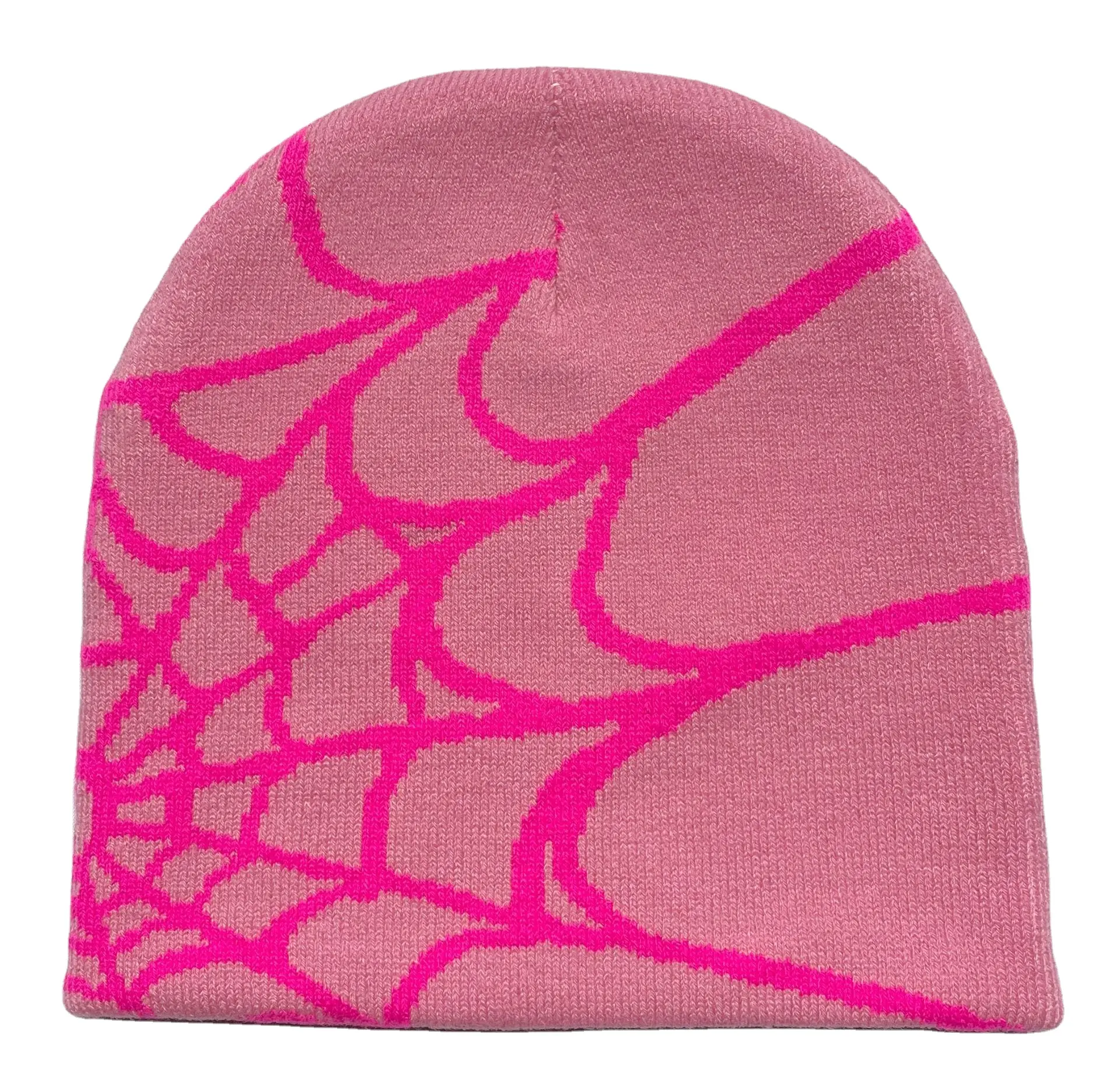 Bonnet en toile d'araignée Chapeau tricoté en laine acrylique à motif d'araignée gothique pour femme