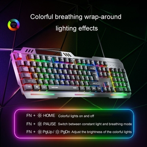 Most Welcomed Inphic K2 104 Keys Wired Gaming <strong>Keyboard</strong> USB Quiet Office Metal Panel Mechanical <strong>Keyboard</strong> With 7 Color Backlit - Product Image 3