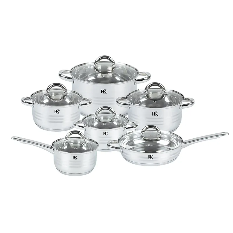 Commercio all'ingrosso su misura cucina di casa ware casseruola SS pentola di cottura in acciaio inox set di pentole pentola