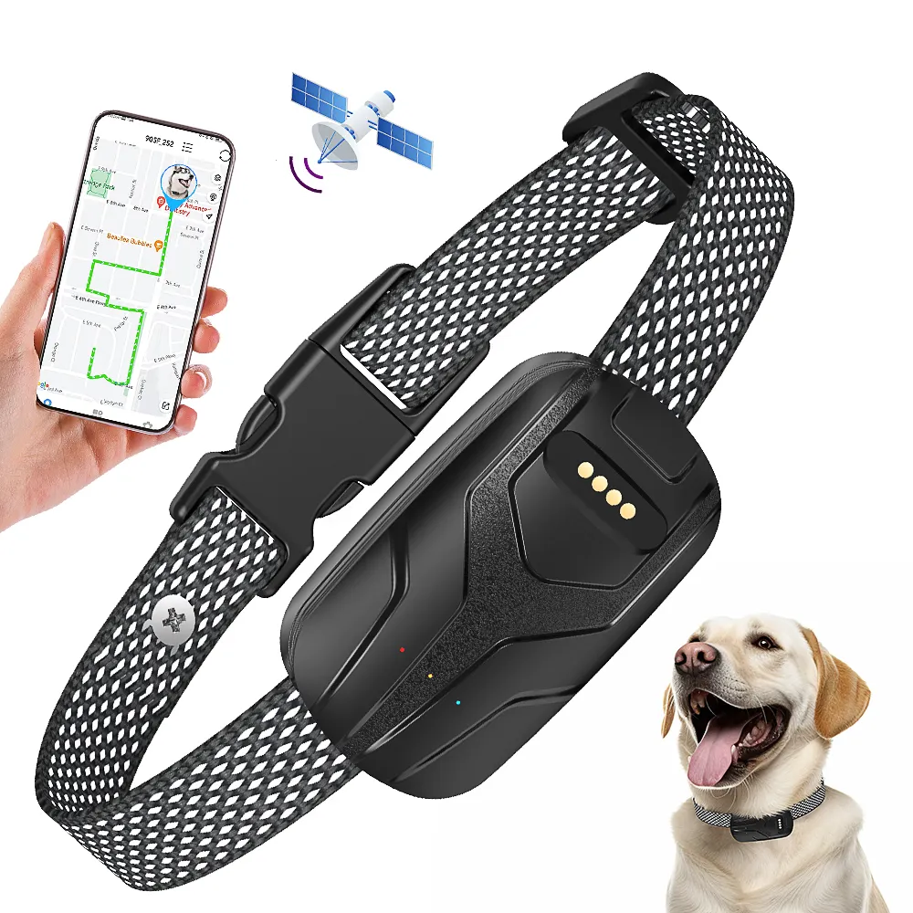 New Arrival Pet Chống-Mất GPS Hoạt Động Màn Hình Theo Dõi Thiết Bị 4G Thông Minh Thời Gian Thực Vị Trí Theo Dõi Con Chó Cổ Áo Cho Tour Du Lịch Săn Bắn