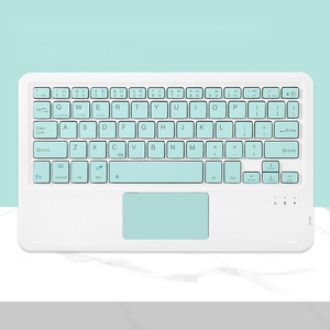 Teclado azul inalámbrico recargable universal duradero con panel táctil incorporado para tableta, diseño delgado y portátil - Product Image 3