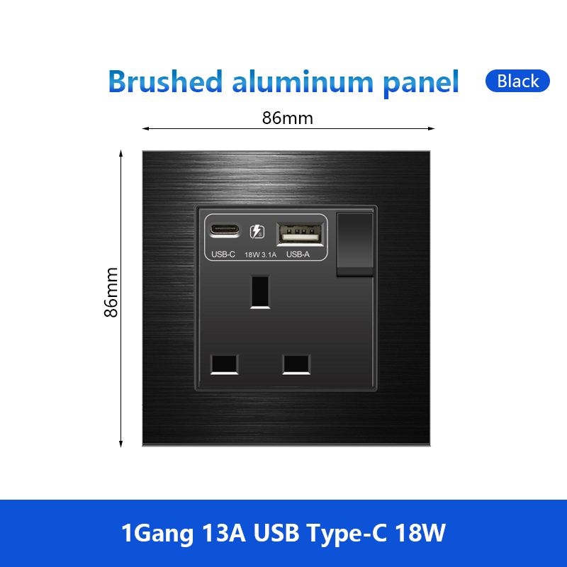 1 Gang 13A USB C 18W