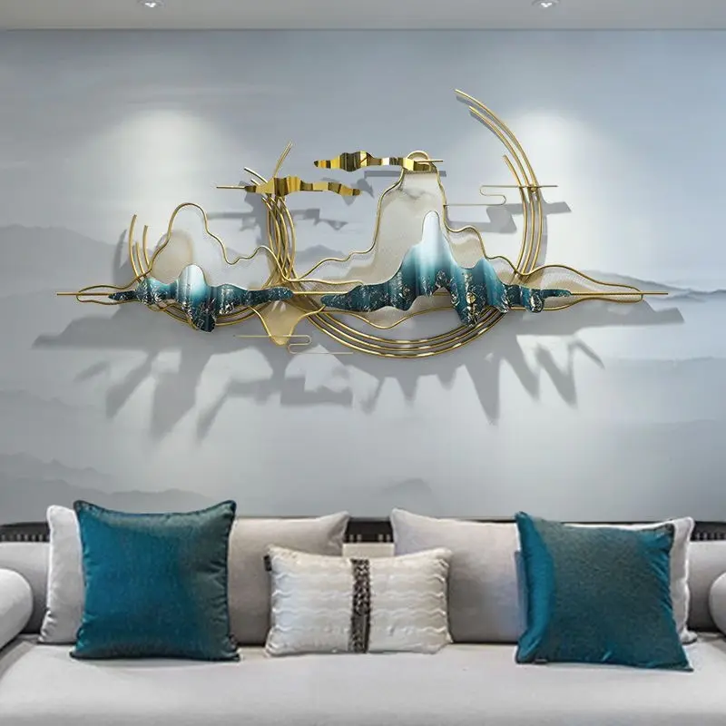 150x66cm produits de livraison directe 2024 3d métal artisanat décoration salon mur créatif fer lumière luxe mur art suspendu