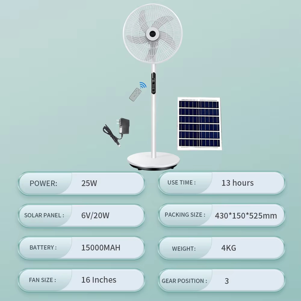 25W Solar Floor Fan
