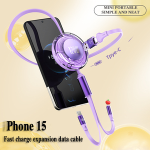เสื้อแจ็กเก็ต TPE ยาว120W แบบ2-in-1ดีไซน์พอร์ต C แบบพับเก็บได้ยาว1.2เมตรสายชาร์จเร็ว - Product Image 5