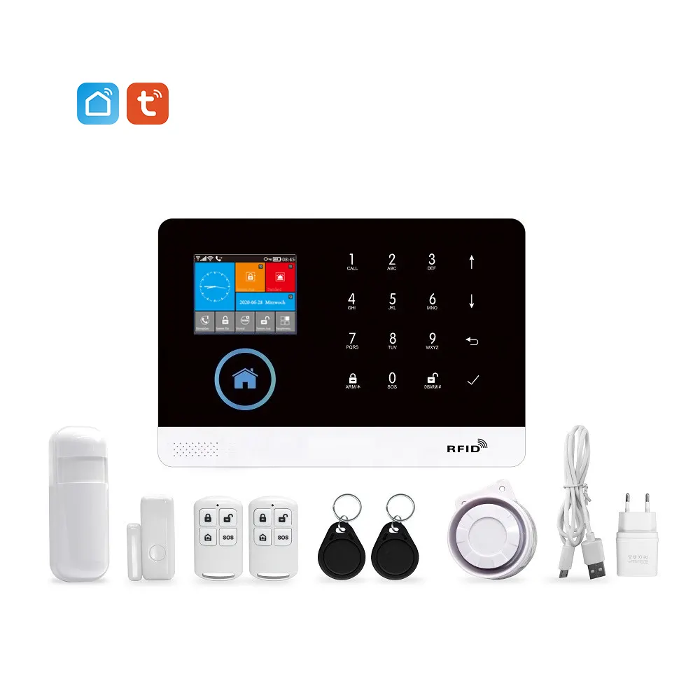 Danwish High Selling Diebstahls icherung Wireless Home Security Alarm Panel Wifi GSM Alarmsystem Kit Wifi Tuya APP Control