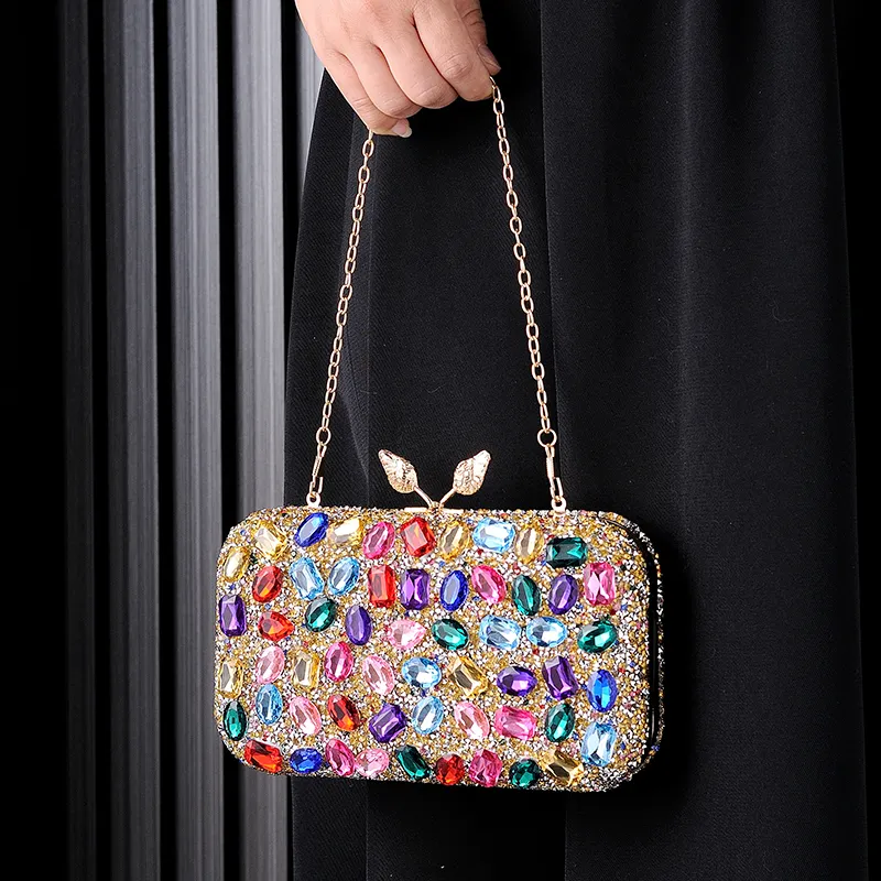 Harga terbaik mempesona Glitter kristal berlian imitasi tas clutch pesta malam tas clutch untuk wanita