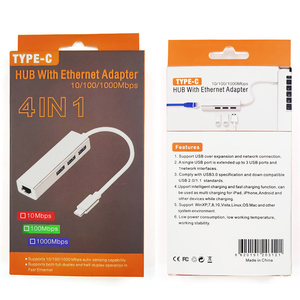 Hub USB tipo-c con 3 porte adattatore RJ45 convertitore di rete 100M/1000M per computer assortiti in magazzino! - Product Image 5