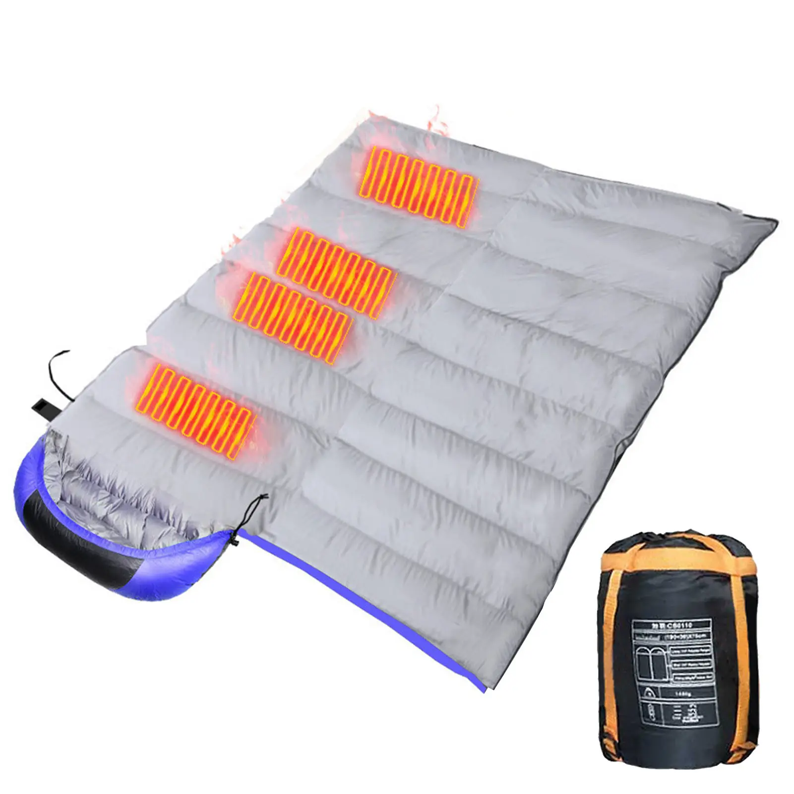 Erwachsene Outdoor USB Powered Heizkissen Wasserdicht 3-stufige Temperatur beheizt Winter Camping Schlafsack