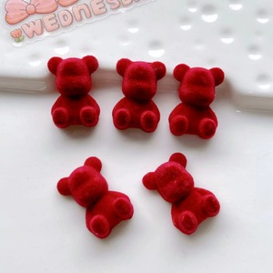 100PCS/BAG Flocking <strong>Bear</strong> Resin Charms for Slime Mobile Case Keychain DIY Craft Decoration - Product Image 3