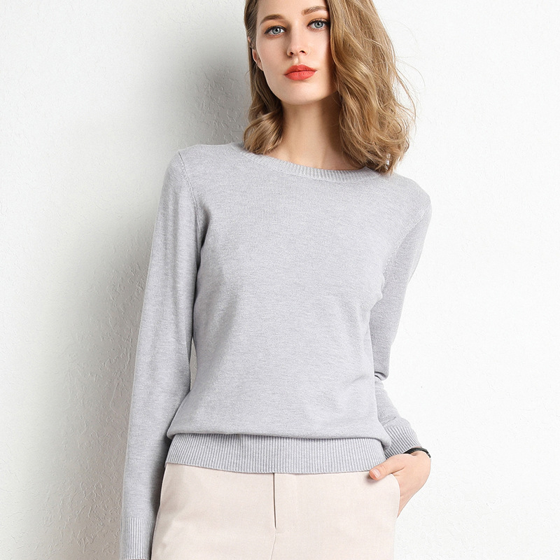 Round neck light gray