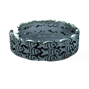Basit Boho moda kişilik 925 ayar gümüş Koi Retro pürüzsüz açık halka balık yüzük - Product Image 5