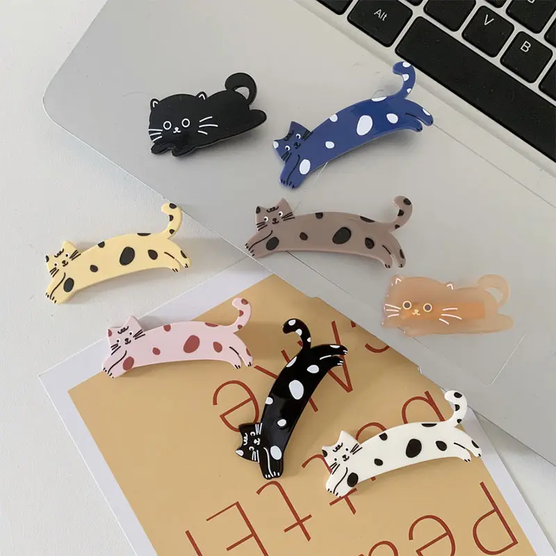 Venta caliente 6,5 cm coreano acrílico dibujos animados lindo gato pico de pato horquilla bebé accesorios para el cabello Clips