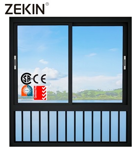 High Quality Double Glass Aluminum <strong>Windows</strong> Security Grills With Double Glass Sliding <strong>Window</strong> NFRC AS2047 Mosquito Net for Villa