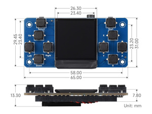GamePi13 1,3-Zoll-LCD-Spielekonsole für Raspberry Pi, 240x240 Auflösung, integrierter ST7789-Treiberchip, SPI-Kommunikation