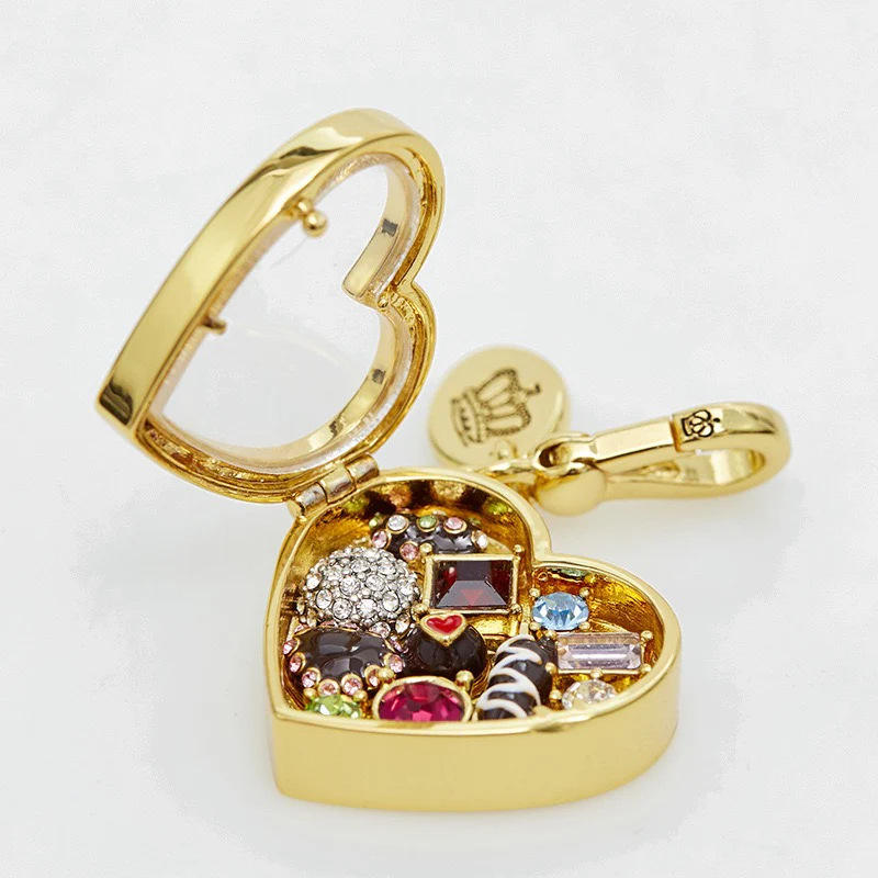 gold plated Chocolate open box necklace-empty box