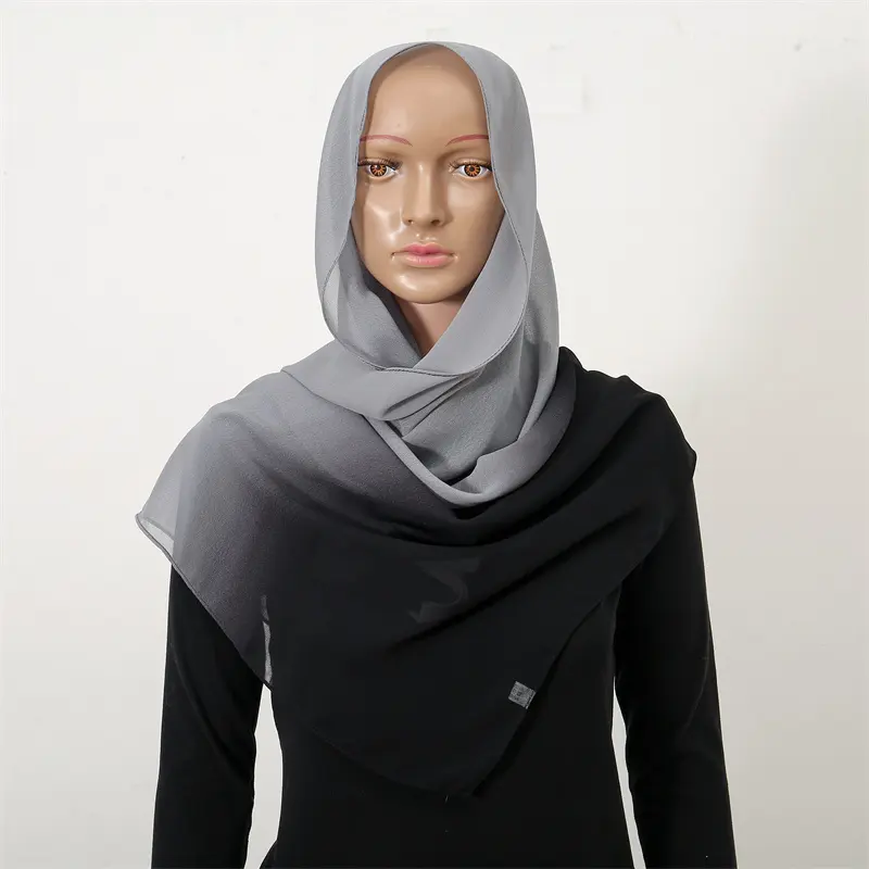 Foulard en soie mousseline de soie 100% châle en soie pure motif dégradé impression numérique pour les femmes