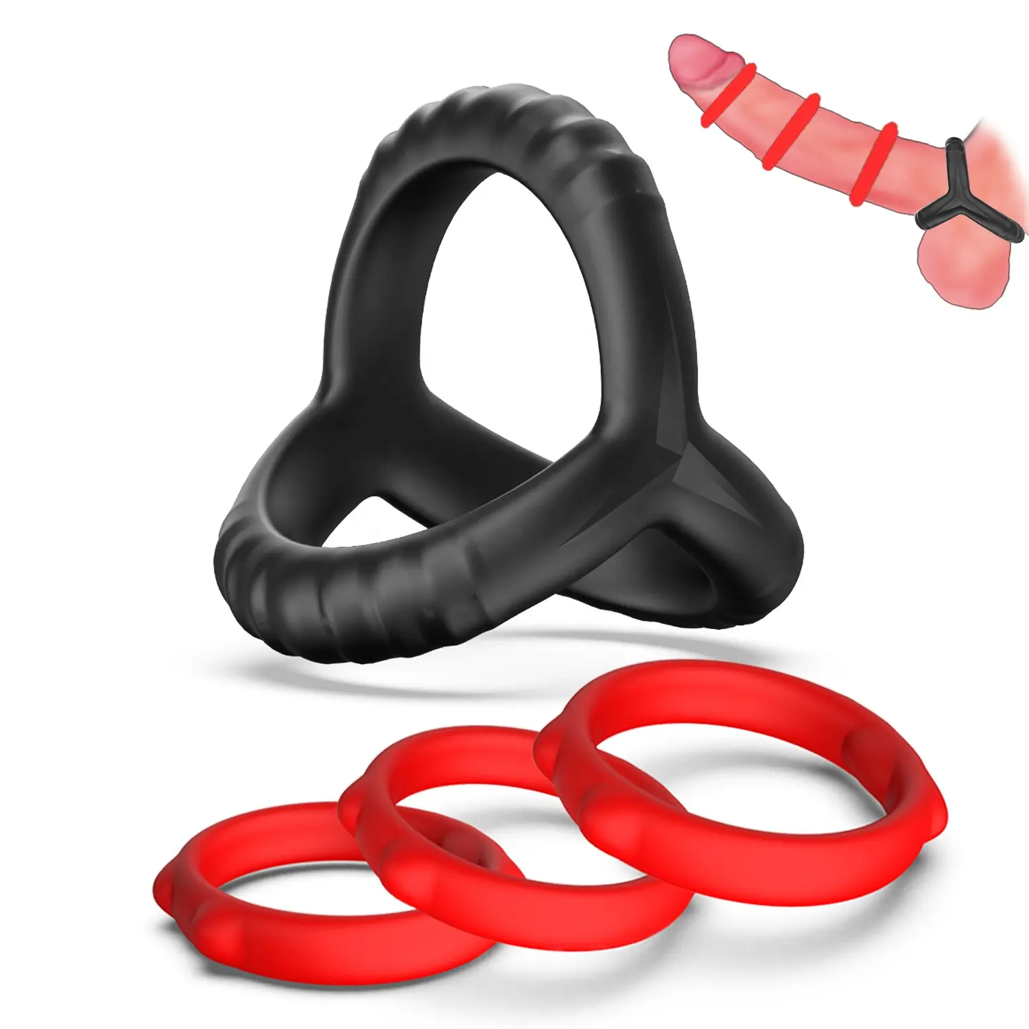 SAMEYO 2pcs Male Foreskin Block Ring Correction Couples Flirt Lock RIng Penile Sleeve Fixed Foreskin O Cock Ring
