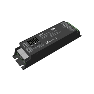 Manufacturer D5-<strong>E</strong> 5 channel <strong>RGB</strong>+CCT DMX controller PWM RDM Decoder <strong>RGB</strong> RGBW DMX512 <strong>led</strong> dimmer Green terminal RJ45