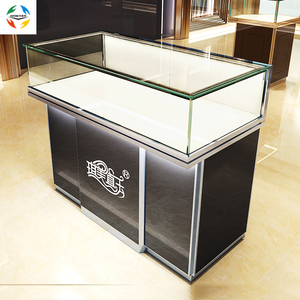 标准带常规空间节省装饰木质滑动门手表亭展示柜带储物柜 - Product Image 3