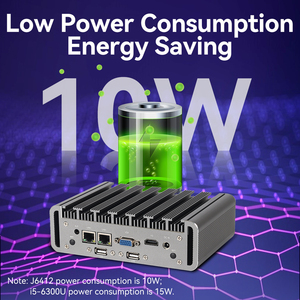 XCY Fanless Industrial Mini PC Intel J64125 I5 6200U DDR4 Dual RJ45 Gigabit Ethernet RS232 COM 10W Win11 Linux Micro <strong>Computer</strong> - Product Image 4