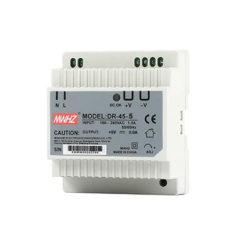 Alimentation de commutateur de rail de guidage 5Vdc 12Vdc 24Vdc DC transformateur 45w 60w