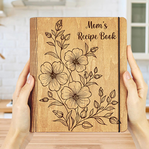 Tinh Tế Gỗ Gia Đình Gia Đình Cuốn Sách Nấu Ăn Một Món Quà Hoàn Hảo Cho Một Người Phụ Nữ Cá Nhân Hoá Tùy Chỉnh Khắc Micro-Logo Nhật Ký Cuốn Sách Công Thức - Product Image 1