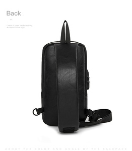 Unisex Daily Use Letter Patterned Shoulder Messenger <strong>Bag</strong> Waterproof Anti-Theft Chest With Zipper PU for Men and Boys