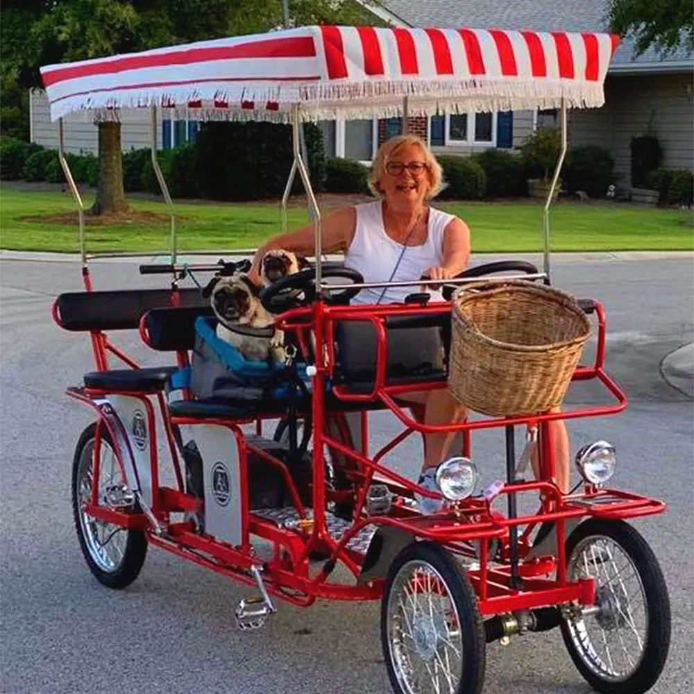 Fabrik Hot-verkauf Familie Tandem Fahrrad Tour Verwendet vierrädrige 4 rad erwachsene 4 Person Surrey Fahrrad